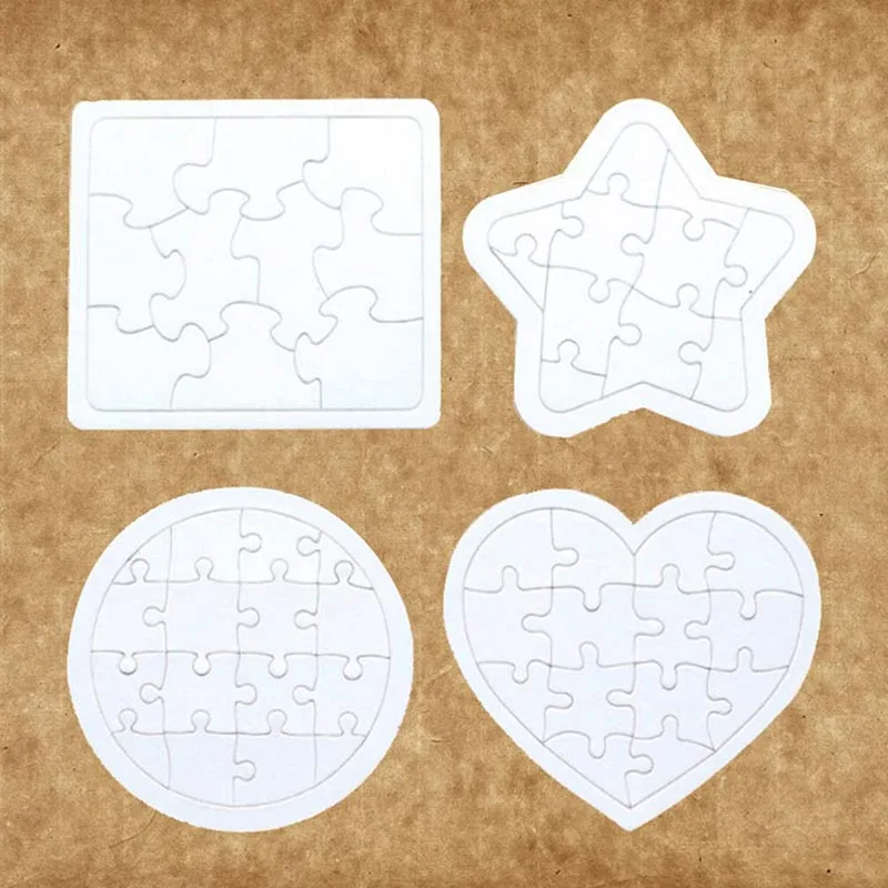 4Pcs/Set 4 Oblike Sublimacija Prazno Puzzle Otroci Kolorit Prazno Puzzle Prenos Toplote Puzzle Pearl Puzzle Party Uslug5
