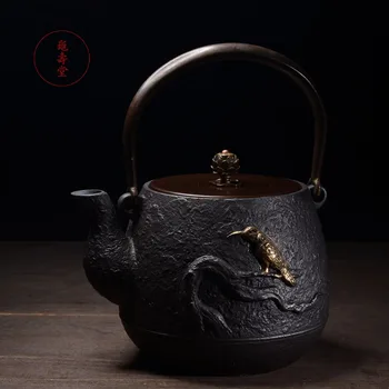 Ptica Vzorec Retro Lepe litoželezni Čajnik Nastavite Južnem Japonskem Čaj Pot 1400ml Drinkware Kung Fu Infusers Čaj Slovesnosti Orodja