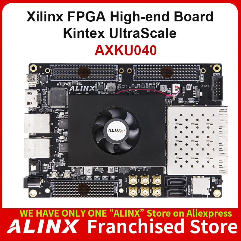ALINX AXKU040: Xilinx Kintex UltraScale XCKU040 FPGA Odbor za Obdelovanje Videa 4GB DDR4 4x10G SFP Prenos tovarniško izdelane cigarete HPC0