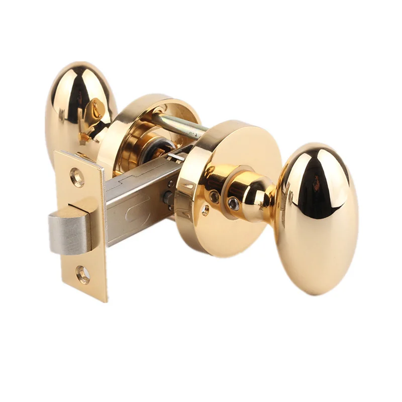 Ameriški stil žogo zaklepanje zaprtih zlato svetlobo luksuzni sobi zaklepanje vrat raca jajce oblikovan ročaj vrat kopalnica zaklepanje tiho zaklepanje vrat4