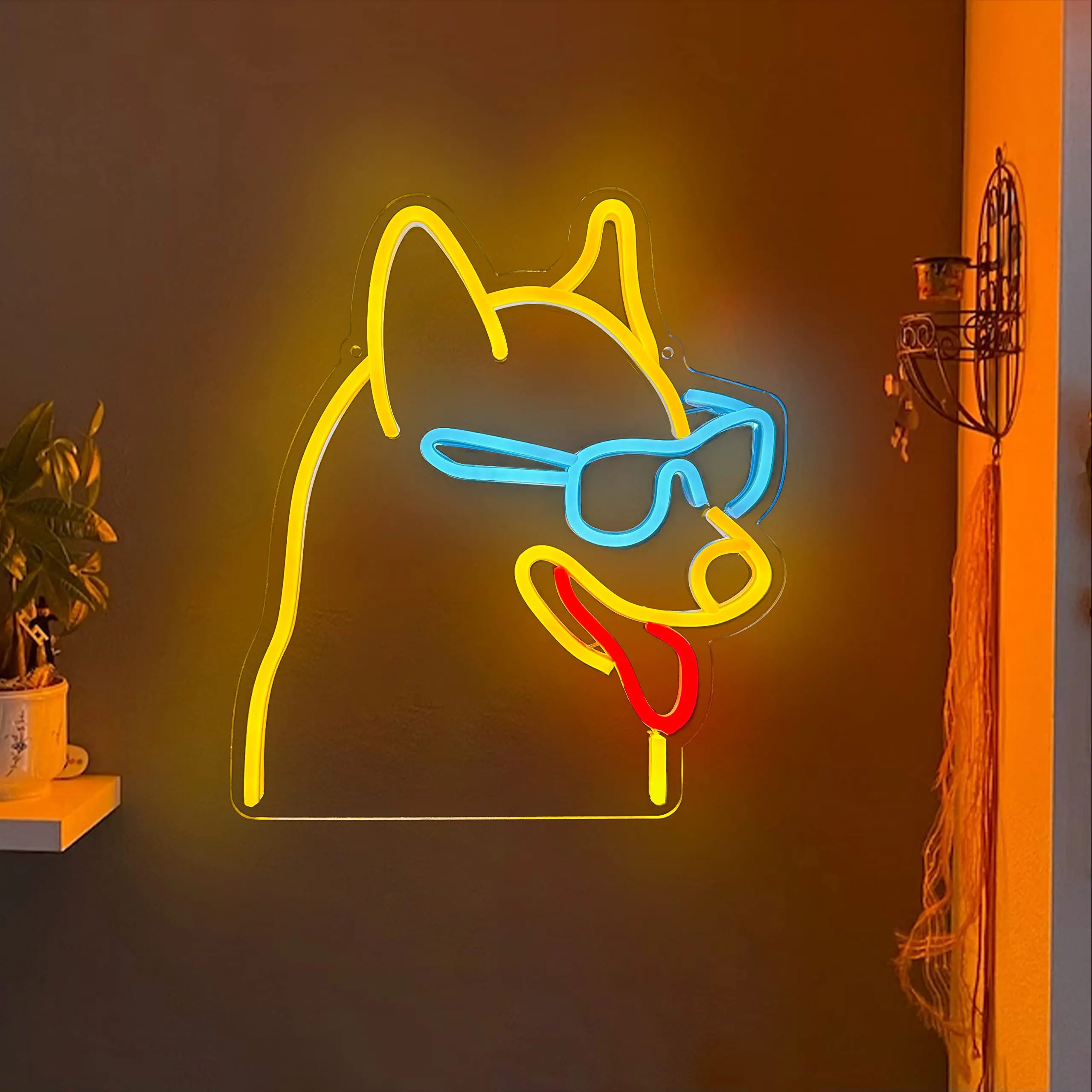 Kul Pes Neon Znak za Stenski Dekor Kuža Stranka Dekoracijo Pes Rojstni dan, Neon, Luči za Spalnico USB LED Znaki Luči za Hišne živali1