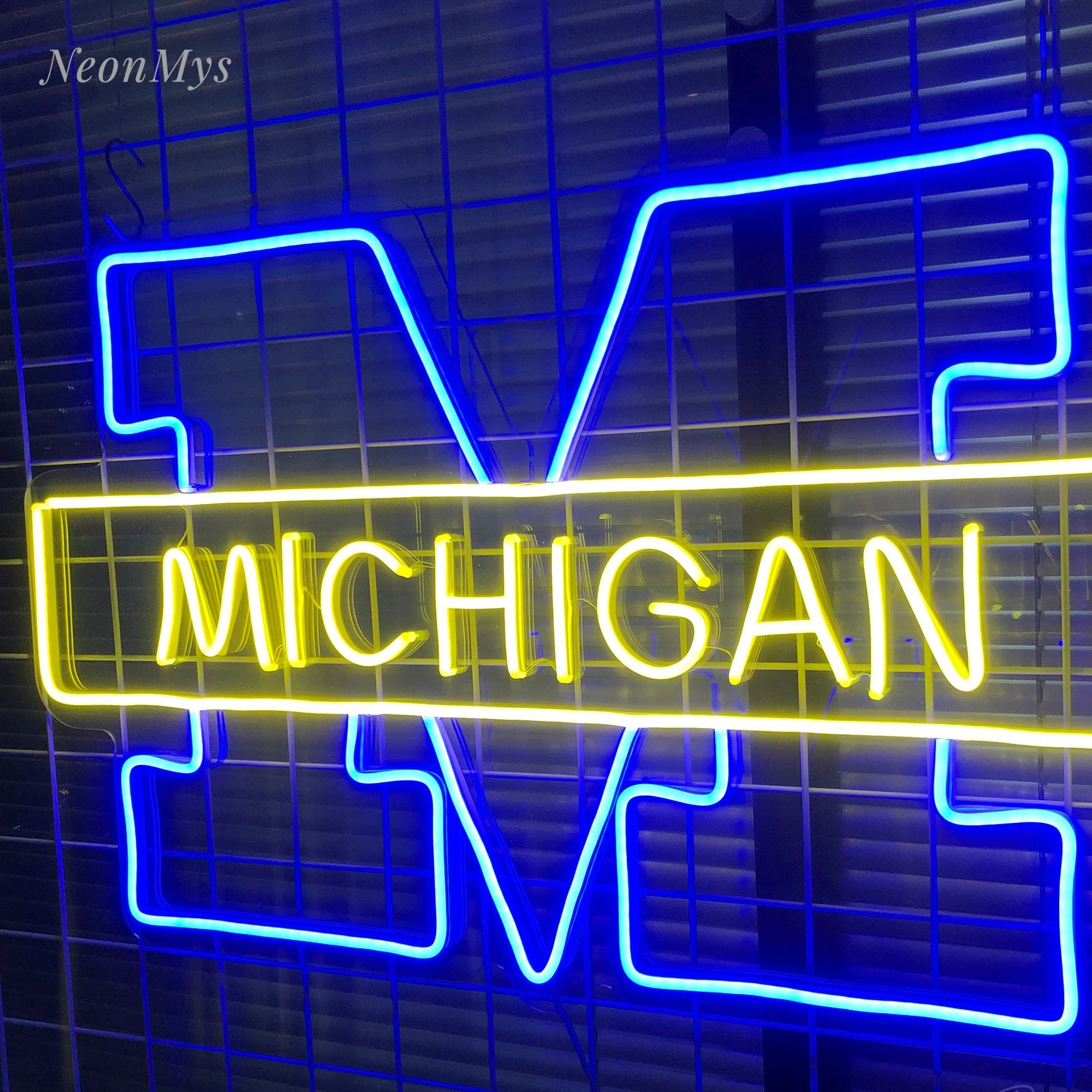 Michigan Neon Znak Podpore po Meri Univerza Ime, Logotip Led Neon Luči Znake Soba Stenski Dekor 45*28 cm1
