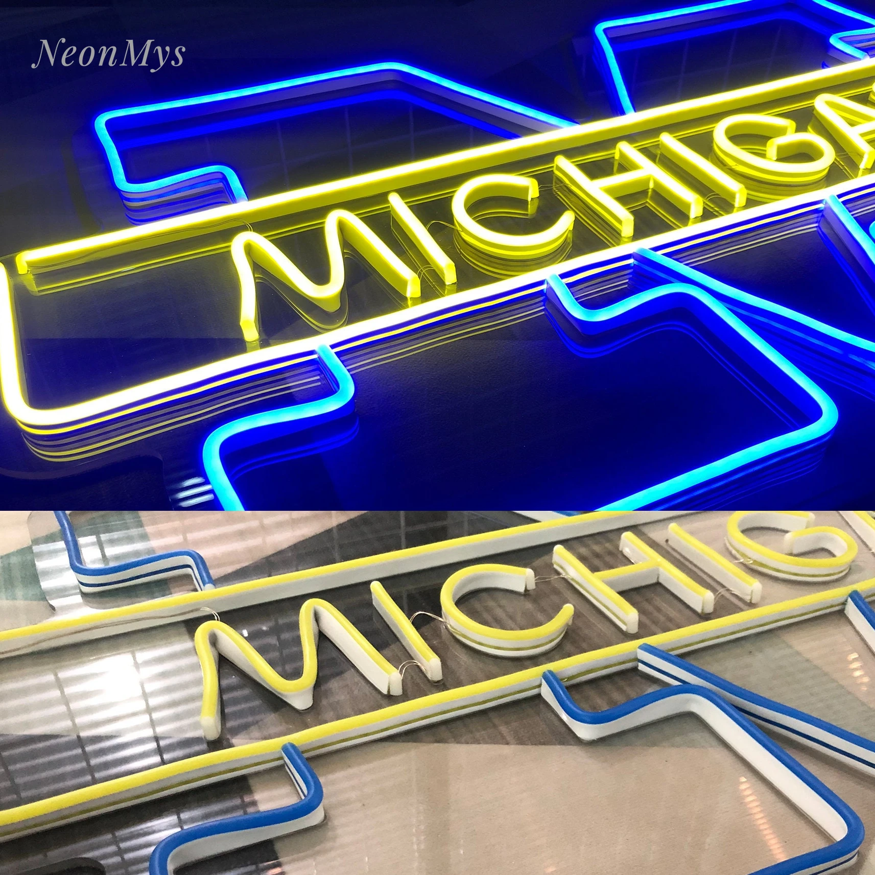 Michigan Neon Znak Podpore po Meri Univerza Ime, Logotip Led Neon Luči Znake Soba Stenski Dekor 45*28 cm3