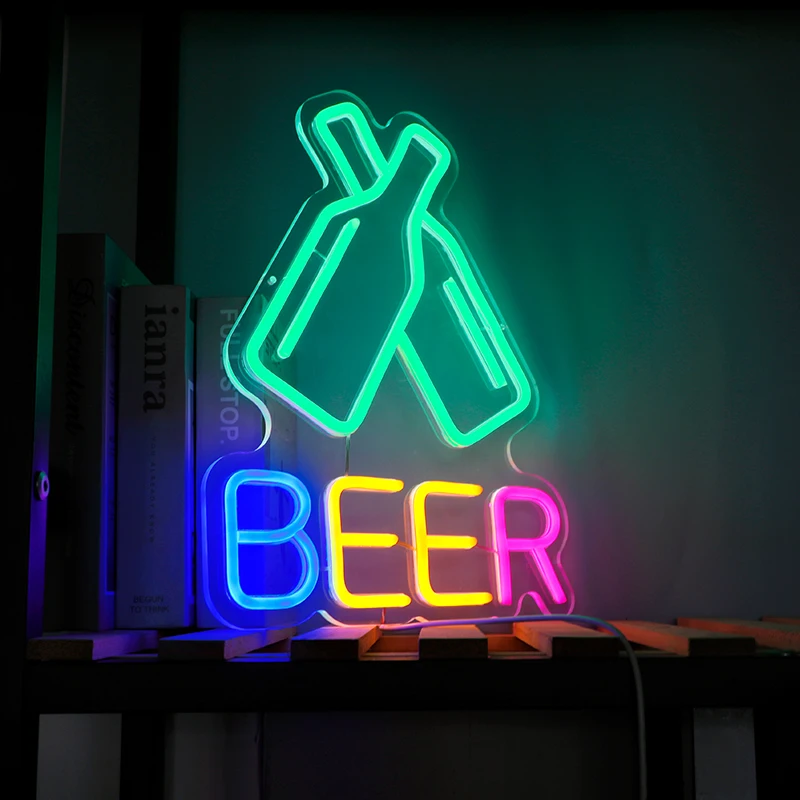 Pivo Steklenica Led Neon Znak, Trgovina, Bar, Restavracija Hotel Dekorativne Luči Neonske Spalnica Steno v Kuhinji Osebno Dekor Noč Jagnje, USB3