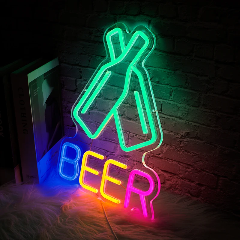 Pivo Steklenica Led Neon Znak, Trgovina, Bar, Restavracija Hotel Dekorativne Luči Neonske Spalnica Steno v Kuhinji Osebno Dekor Noč Jagnje, USB5
