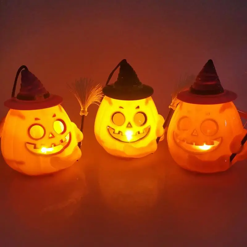 Prenosni Pumpkin Lantern Ročni Ornament Bučna Luči Dekoracijo Halloween LED Luč Bučno S Strašno Zvok Za3