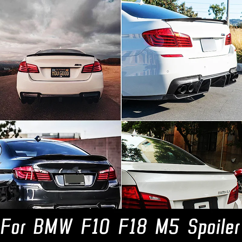 Za 2010-2017 BMW Serije 5 F10 F18 M5 520i 528i 535i 530i 525i Spojler ABS Materiala Avto Zadaj Krilo Črnega Ogljika Avto Dodatki0