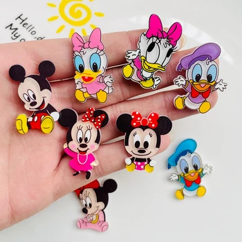 10PCS Nove Disney Srčkan Risanka Mickey, Donald Duck Živali Akril Ravno DIY Obrti Album Lase Lok Center Okrasni Dodatki