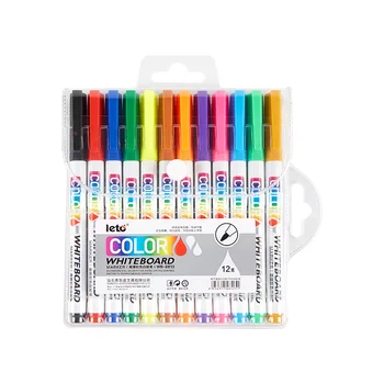 12 Barvo Izbrisljivi Tabla Označevalcev Pero na Vodni osnovi flomaster nestrupeno Urad za Pisanje, Risanje za Otroke Suho Brisanje Pero