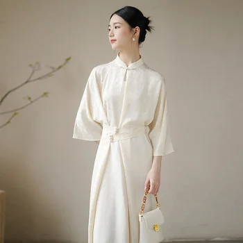 2023 izboljšanje qipao žensk pomlad/poletje nova kaplja vode stojalo vratu pas novi kitajski slog žensk dnevno cheongsam obleko