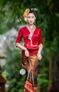 2023 tajska tradicionalna oblačila za ženske elegantne poroka festival obleko tajski obleko azijskih oblačila fotografija obleka komplet a331