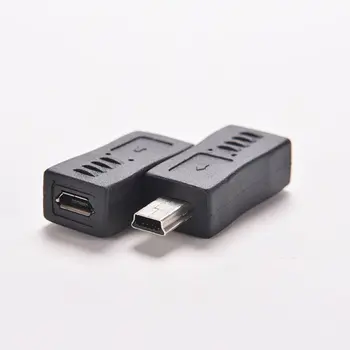 2pcs Black Micro USB Ženski Mini USB Moški Adapter Polnilec Adapter Pretvornik Padec Ladijskega prometa