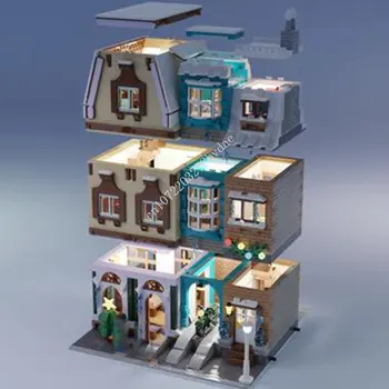 3616PCS Moc gradniki Street View Model Apartma Trgovina Tehnične Opeke DIY Sklop Gradnje Igrača Za Otroke Darilo