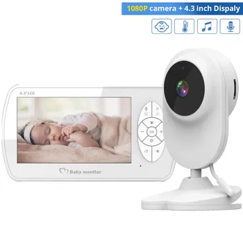 4.3 palčni Brezžični Barvni Baby Monitor 1080P HD Audio Video, Baby Kamera nadzorovanja Temperature 2 Način Avdio VOX Lullaby