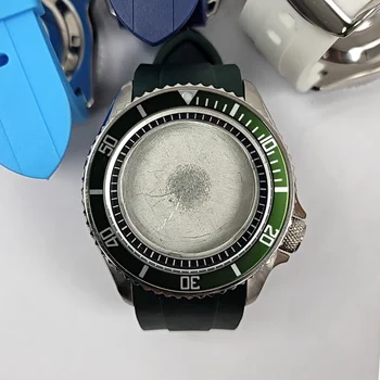 41.5 MM Watch Primeru Pin Sponke Zeleni Trak Tesnilo Usta Črna in Bela Notranja Senca, ki je Primerna za NH35/36 Gibanja Watch Dodatki