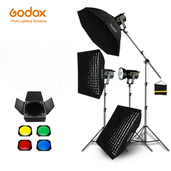 Godox 3pcs VL150 150W 5600K Bela Različica LED Video Stalno Svetlobo + 70x100cm Mrežo Softbox + 2.8 m Lahka Stojalo Studio Svetlobe