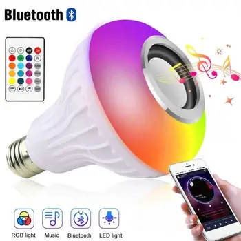 Igranje glasbe Bluetooth Glasbe Žarnica Bluetooth z Daljinskim upravljalnikom RGB Bluetooth Žarnice E27 12W Brezžična tehnologija Bluetooth Fazi Balona Stranka