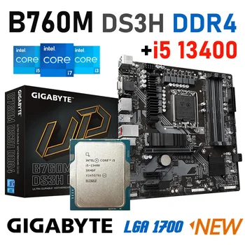 Intel Core i5 13400 CPU Combo WithLGA 1700 GIGABYTE B760M DS3H DDR4 Motherboard M. 2 128GB PCIe 4.0 Namizje Intel 12. 13. Gen