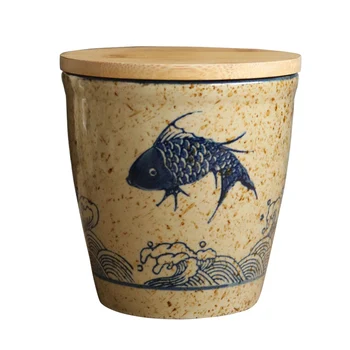 Japonski Čaj Posode Ustvarjalne Keramični Velik Pečat s pokrovom Vlagi Shranjevanje Multigrain Shranjevanje Posode, Posode za Kavo