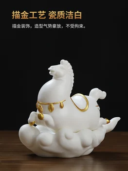 Keramični Kitajski Zodiak Konj Dekoracijo Srečen Blanc De Chine Obrti, Dnevna Soba in Kabinet Vina Odlikovanja