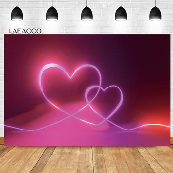 Laeacco Rdeče Srce Ljubezni Valentinovo notranjo Opremo Fotografija Ozadje Sijoče Svetlobe Bokeh Poročni Portret v Fotografiji v Ozadju