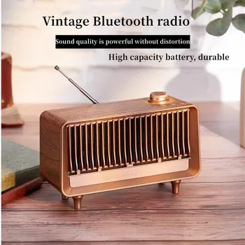 Lesene Brezžični Radio Zunanji Prenosni Zvočnik Bluetooth Zvočnik Namizje Stereo Doma FM Visoko kakovost Zvoka Caixa De Som