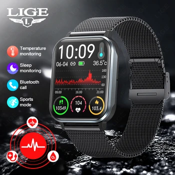 LIGE Moških Smartwatch 2023 Pametne Ure I68 Nepremočljiva Bluetooth Klic Fitnes Pazi za Android in iOS 1.83