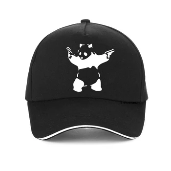 Moški klobuk Banksy Panda Pištole Crewneck smešno baseball skp poletje Preprost Stil žensk vrnitev žoge klobuki