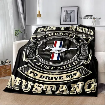 Mustang avto logotip, ki je natisnjena odejo Flanela Odejo, Toplo odejo Doma potovanja odejo Rojstni dan Darila odeje za postelje