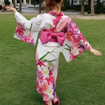 Nacionalni Večerno Obleko Tradicionalni Slog Bombaž Kimono Z Obi Ženske Cosplay Oblačila Klasičnih Stopnji Uspešnosti Kostum