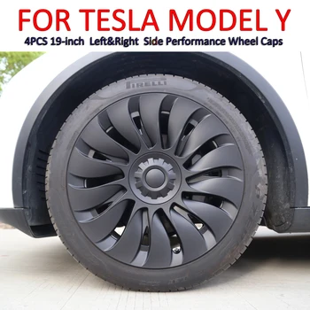 NITOYO 4PCS HubCap Delovanje Avtomobilskih Zamenjava Hub skp Polno Platišča Kritje za Tesla Model Y 19 Palčna Kolesa Kape 2018-2023