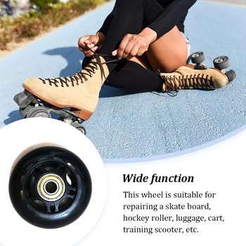 Notranja Zunanja Rolanja Čevelj Kolo Shockproof Hokej Roller PU Nog Športnih Skateboard Opremo Black 64mm