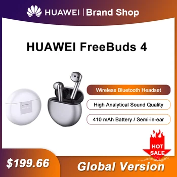Original Huawei Freebuds 4 Slušalke Bluetooth 5.2 polodprti Aktivni šumov Brezžično Polnjenje Slušalke