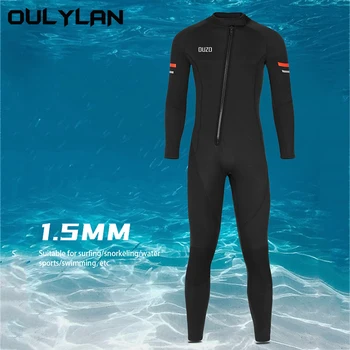 Oulylan Celotno telo Moški 3 mm Neopren Obleka, Surfanje, Plavanje, Potapljanje Obleko Mokro Obleko za Hladno Vodo Scuba Potapljanje na vdih Spearfishing