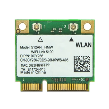 Polovico Velikosti Mini PCI-E Sim Dual-Band Wifi Priključek 5100AGN 512AN HMW 300Mbps Mini PCI-E Kartico Wifi LAN Adapter