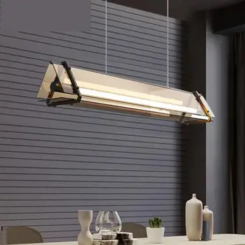 Post sodobno minimalistično in razkošno restavracijo lestenec razsvetljavo Nordijska preprost reflektorji Dolg trak tabela lestenec