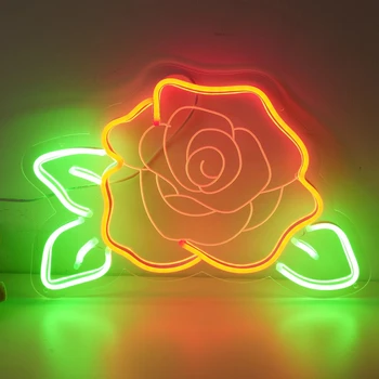 Rose Prijavite Neon Znak LED Graviranje Neon Luči po Meri Neonske Znaki Domov Soba Dekoracijo Sten Rose Svetlobne Znake