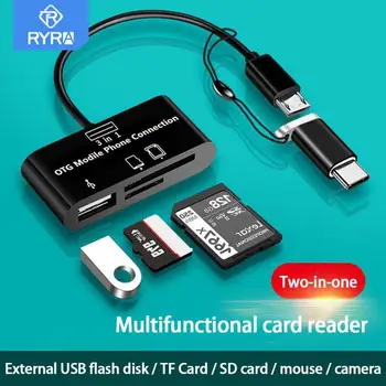 RYRA Tip-C OTG TF SD Memory Card Reader Pisatelj Compact Flash USB-C Za IPad Pro Huawei Za Macbook USB Tip C Sim Preberite