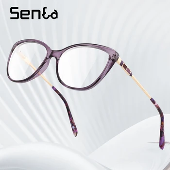 Senta Branje Glassess Ženske Mačka Oči Modre Svetlobe Presbyopia Povečevalna Stekla TR90 Novo Modno Eyeglass Okvir za Ženske Brezplačno Ladja