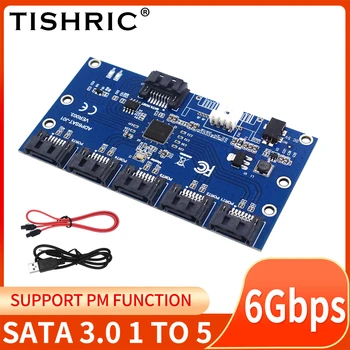 TISHRIC SATA 1 Do 5 Port SATA Širitev Kartico Pretvornik Riser Multiplikator SATA 3.0 6Gbps Trdi Disk HDD SSD Opremo
