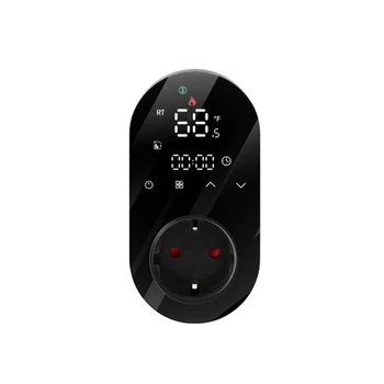 Tuya Wifi 16A Digitalni Termostat Vtičnice Plug LED Temperaturni Regulator EU Plug Črna