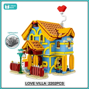 Ustvarjalno Strokovno Mesto Ljubezni Villa Gradnike Modela S svetlobo Določa MOC Streetview Modularna Arhitektura Fant, Igrače, Otroško Darilo