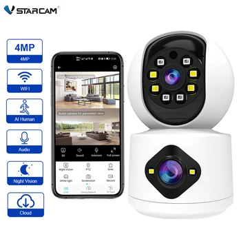 VStarcam 4MP WiFi Kamera z Dvojno Zasloni Brezžični Baby Monitorji Smart Home Security Protection Zaprtih Dvojno Objektiv IP Kamere