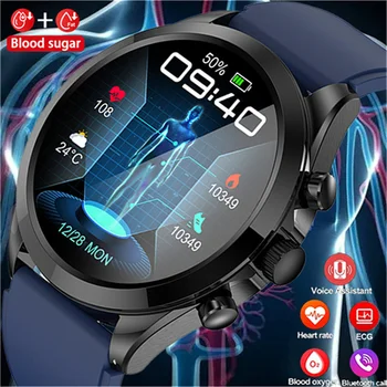 Zdravje Smartwatch Moške EKG Bluetooth Govori SSF sladkorja v krvi, kisika v krvi, spremljanje zdravja smartwatch ženske, ki je primerna za Android