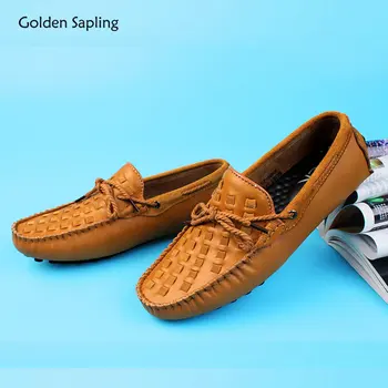 Zlati Sapling Vožnje Loafers za Moške Pravega Usnja za Moške Športna Obutev Moda za Prosti čas Stanovanj Retro Loafers Poslovnih Moccasins