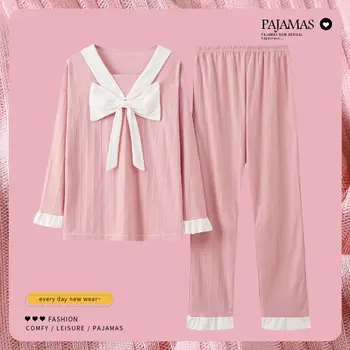 Ženske Pižame 2023 Spomladi Dolgo sleeved Nov Svež Sweet Princess Style Girl korejski Študent Domov Obleko Lahko Nosite Navzven